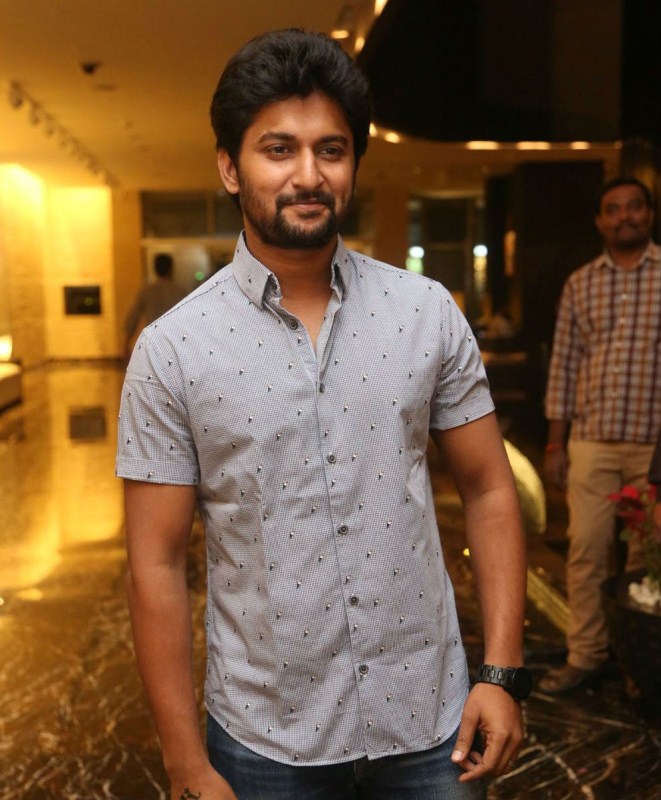 Actor Nani poses for the cameras during Sri Venkateswara Creations 2017 Celebrations. Allu Arjun,Nani,Anupama Parameswaran,Mehreen Pirzada,Jayasudha,Devi Sri Prasad,Naveen Chandra,Jagapathi Babu,Sri Venkateswara Creations 2017 Celebrations