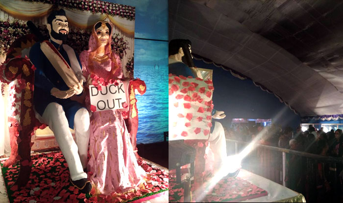 Meet Virat and Anushka wedding model cake in Bangaluru. Virat Kohli and Anushka Sharma,Virat Kohli and Anushka Sharma cake show,Bengaluru's Annual Cake Show,Bengaluru Annual Cake Show,Bengaluru Cake Show,Christmas 2017