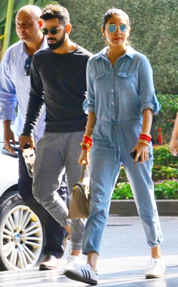 Bollywood Actress Anushka Sharma and Virat Kohli arrives at St Regis hotel in Mumbai today for their wedding reception this evening. Anushka Sharma and Virat Kohli,Anushka Sharma and Virat Kohli wedding reception,Anushka Sharma and Virat Kohli reception,Anushka Sharma reception,Virat Kohli reception