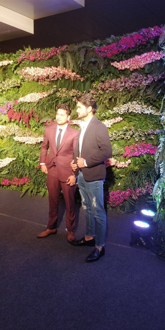 Manish Pandey, Kuldeep Yadav at Virat Kohli and Anushka Sharma reception. Ravindra Jadeja,Sandeep Patil,Virat Kohli and Anushka Sharma,Virat Kohli and Anushka Sharma Mumbai reception,Virat Kohli Mumbai reception,Anushka Sharma Mumbai reception,Boman Irani