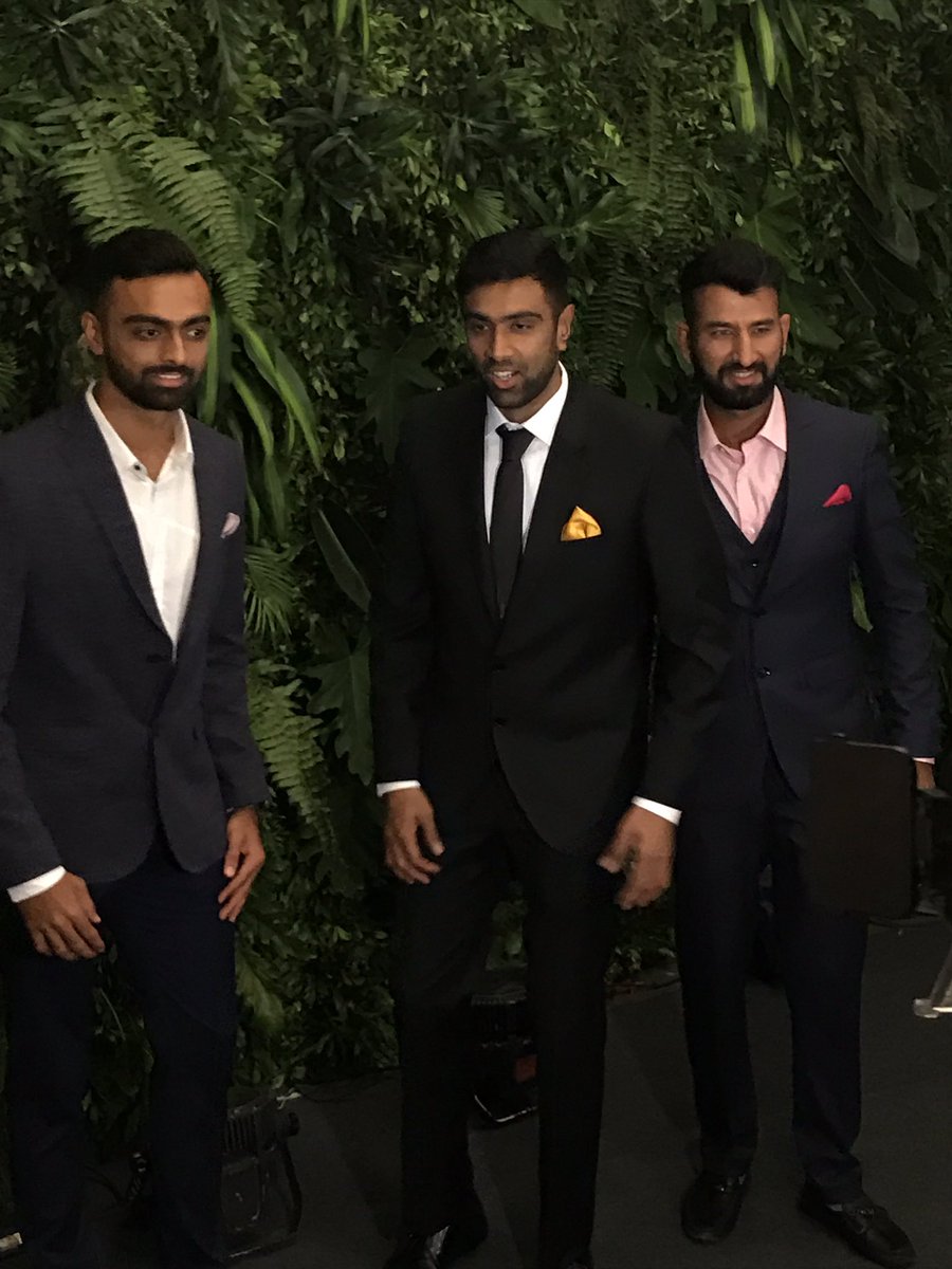 Jaydev Unadkat, Ashwin Ravichandran, Cheteshwar Pujara at Virat Kohli and Anushka Sharma reception. Umesh Yaadav,Virat Kohli and Anushka Sharma reception,Virat Kohli and Anushka Sharma mumbai reception,Virat Kohli mumbai reception,Anushka Sharma mumbai reception