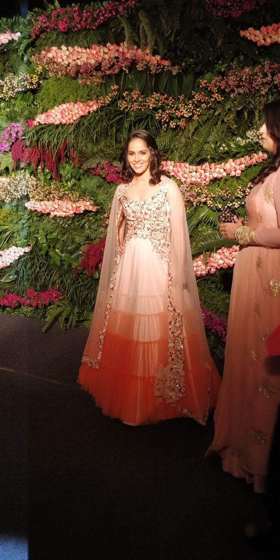 Saina Nehwal at Virat Kohli and Anushka Sharma reception. Umesh Yaadav,Virat Kohli and Anushka Sharma reception,Virat Kohli and Anushka Sharma mumbai reception,Virat Kohli mumbai reception,Anushka Sharma mumbai reception