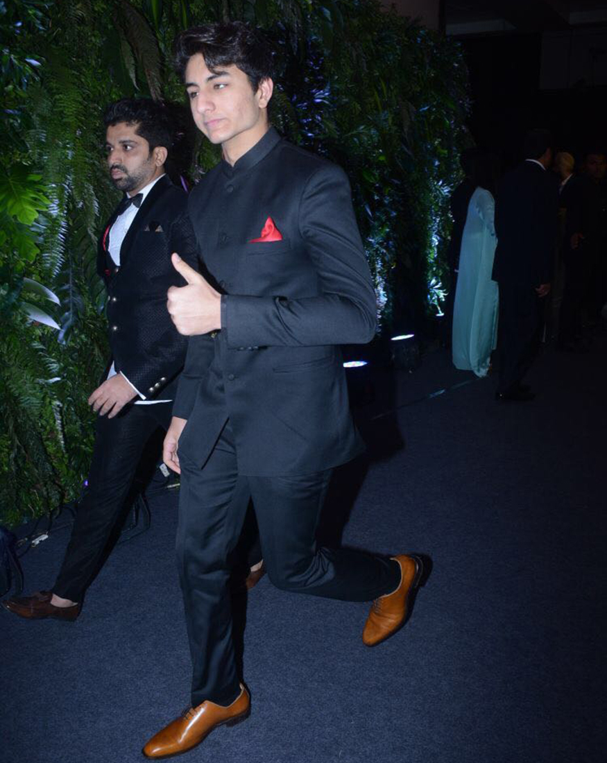 Ibrahim Khan attends the wedding reception of Virat Kohli and Anushka Sharma held at St. Regis Hotel in Mumbai on December 26, 2017. AR Rahman,Madhuri Dixit,Rekha,Sara Ali Khan,Virat Kohli and Anushka Sharma reception