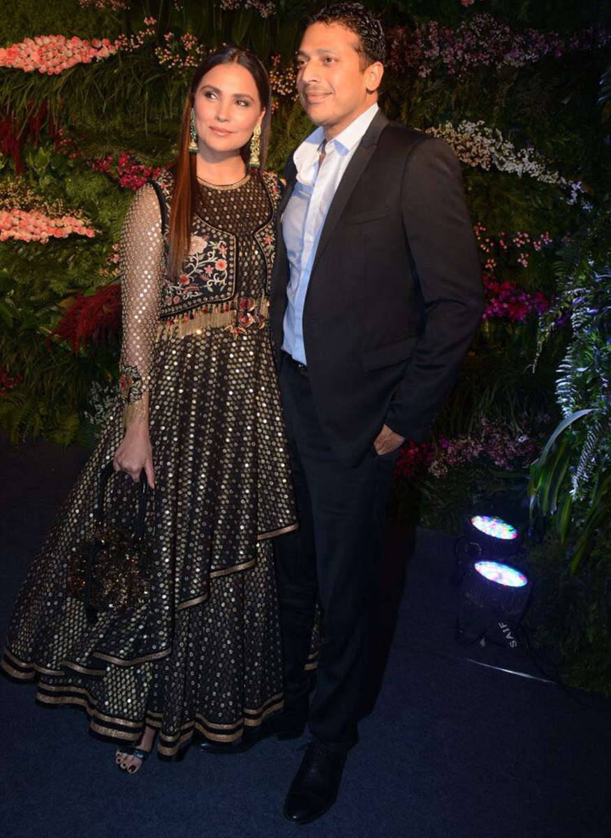 Lara Dutta and Mahesh Bhupathi attend the wedding reception of Virat Kohli and Anushka Sharma held at St. Regis Hotel in Mumbai on December 26, 2017. Amitabh Bachchan,Abhishek,Aishwarya Rai,Lara Dutta,Mahesh Bhupathi,Virat Kohli and Anushka Sharma reception