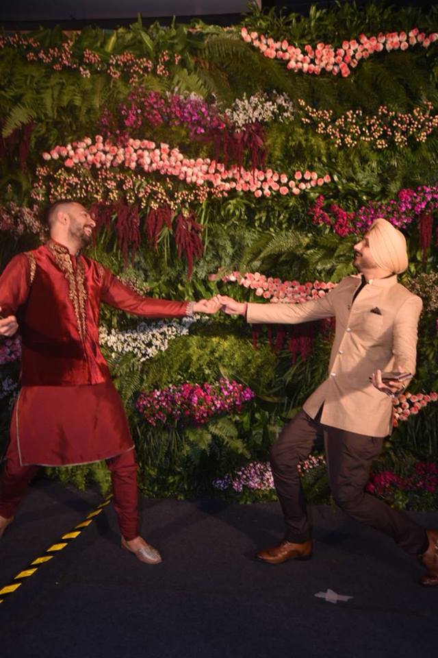Yuvraj Singh, Harbhajan Singh at Virat Kohli and Anushka Sharma reception. Yuvraj Singh,Harbhajan Singh,Zaheer Khan,Virat Kohli and Anushka Sharma reception