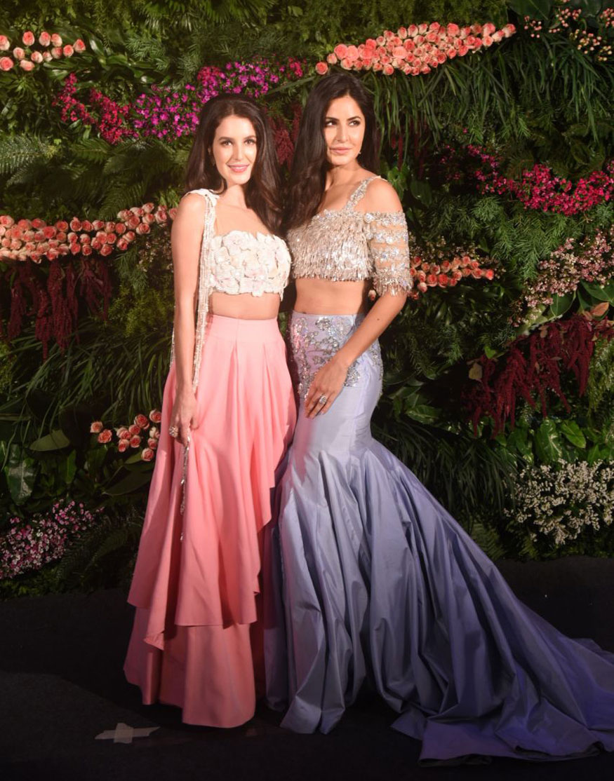 Katrina Kaif with her sister at Virat Kohli and Anushka Sharma reception. Kangana Ranaut,Katrina Kaif,Boney Kapoor,Sridevi,Virat Kohli,Anushka Sharma,Virat Kohli reception,Anushka Sharma reception,Varun Dhawan