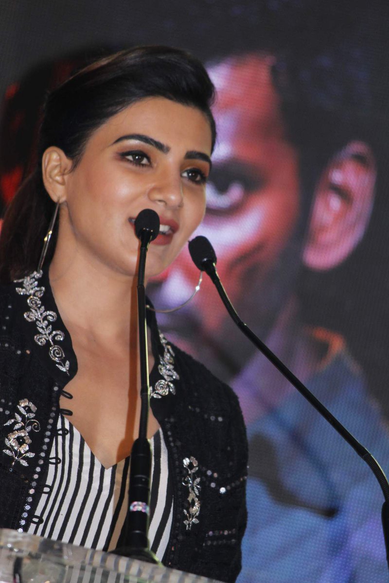 Samantha Akkineni addresses media during Irumbu Thirai teaser launch. Vishal,Samantha Akkineni,Irumbu Thirai teaser launch,Irumbu Thirai teaser,Irumbu Thirai teaser launch pics,Irumbu Thirai teaser launch images,Irumbu Thirai teaser launch stills,Irumbu Thirai teaser launch pictures,Irumbu Thirai teaser launch photos