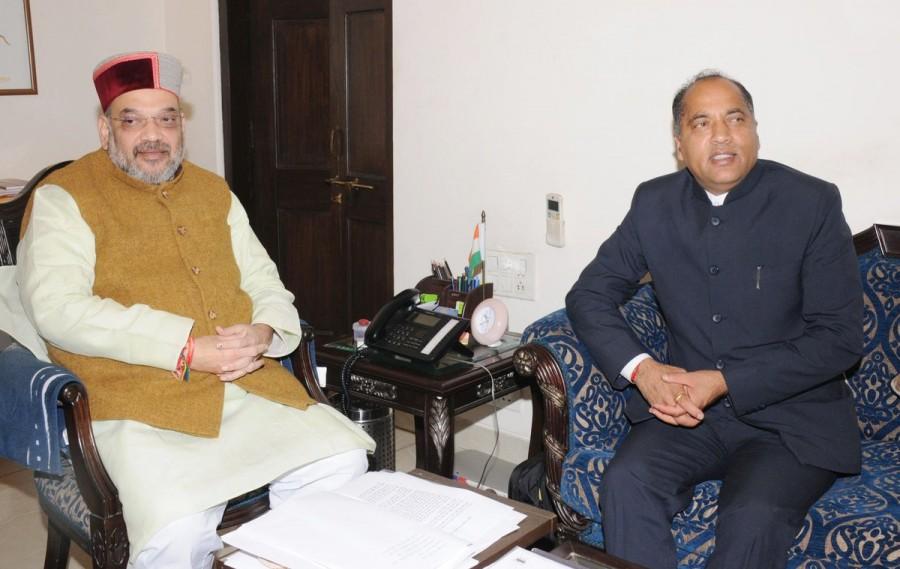 Himachal Pradesh Chief Minister Jai Ram Thakur on Saturday met Bharatiya Janata Party (BJP) President Amit Shah here. Shah, in a tweet, said that he congratulated Thakur. "I believe that under his (Thakur's) leadership, the BJP government will create a development benchmark and begin another chapter of public welfare in Devbhoomi," Shah said. Thakur on Friday called on Prime Minister Narendra Modi. Jai Ram Thakur meets Amit Shah,Jai Ram Thakur,Amit Shah,Himachal Pradesh Chief Minister Jai Ram