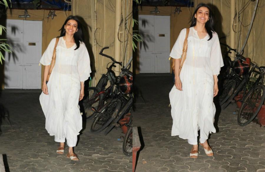 Kajal Aggarwal poses for the cameras at Bandra. Kajal Aggarwal,actress Kajal Aggarwal,Kajal Aggarwal at Bandra