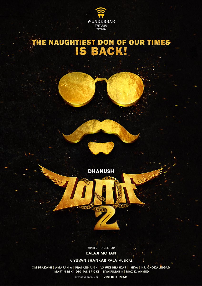 Dhanush,Dhanush in Maari 2,Maari 2,Maari 2 logo,Maari 2 title logo