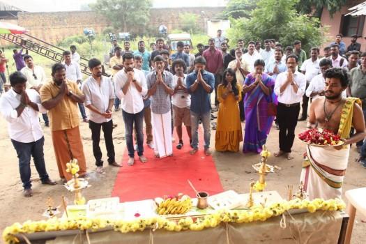 Maari 2 movie pooja held Today in Chennai. Celebs like Dhanush, Robo Shankar, Balaji Mohan, Krishna, Riaz K Ahmed graced the event.
