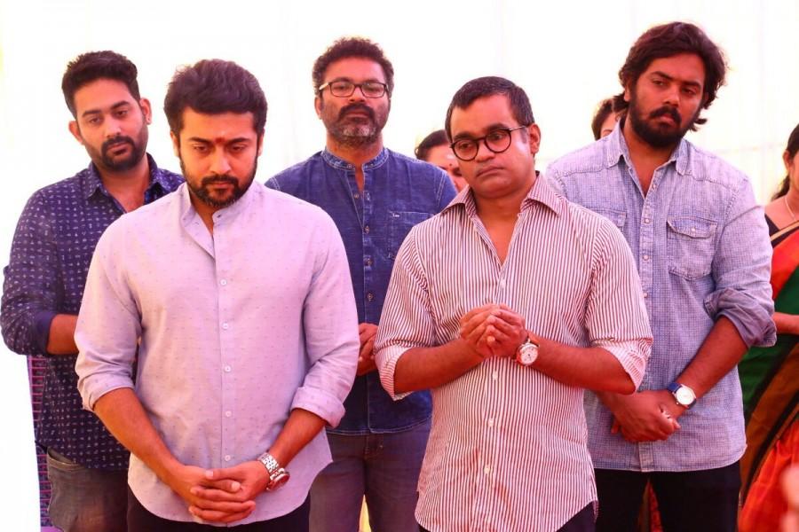 Art direction by R.K. Vijay Murugan. Shooting to commence after Sankaranti. Suriya 36,Suriya,Selvaraghavan,Suriya 36 movie launch,Suriya 36 movie launch pics,Suriya 36 movie launch images,Suriya 36 movie launch stills,Suriya 36 movie launch pictures,Suriya 36 movie launch photos,Sai Pallavi,Suriya and Sai Pallavi