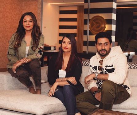 The power couple of Bollywood Aishwarya and Abhishek Bachchan chose to end 2017 by visiting the renowned luxury store by Gauri Khan. The duo not only adored the brilliant artwork by Gauri Khan but also made full use of the stunning ambience of Gauri Khan Designs to click a few pictures. Aishwarya Rai and Abhishek Bachchan,Aishwarya Rai,Abhishek Bachchan,Aishwarya Rai Bachchan,Gauri Khan,New year