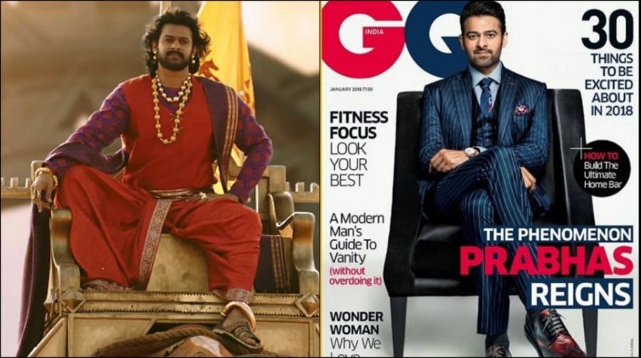 Darling Prabhas became an over night star with the blockbuster magnum opus Baahubali: The Beginning. With Baahubali: The Conclusion, Prabhas became a pan India Superstar. As Prabhas graces the first ever magazine cover in a dapper avatar while seated elegantly on the chair it reminds of the royal king Baahubali on the throne. The actor who has received over 6000 marriage proposals over the course of just two years was instantly regarded as the most eligible bachelor in India. The fan frenzy of the Baahubali star witnessed an all time high in 2017 when fans across the nation expressed their love for their beloved actor in various forms. From Ahmedabad cops celebrating his birthday to fans getting inked of his face, Prabhas ruled the fandom with his stunning personality. Prabhas,Baahubali star Prabhas,Baahubali pose,Prabhas on Magazine,Prabhas on GQ Magazine
