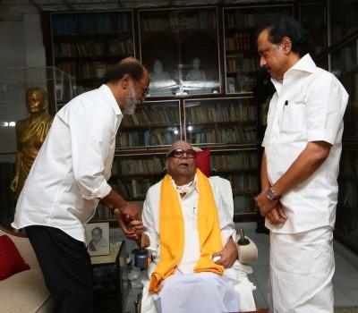 Speaking to reporters here after meeting Karunanidhi, he said he had informed the DMK patriarch about his starting a political party and got his blessings. The actor said he greeted Karunanidhi for the New Year and also enquired about his health. On December 31, 2017, Rajinikanth had announced his plans to float a political party and follow spiritual politics. Speaking to reporters, DMK leader M.K.Stalin termed the meeting between his father and the actor as nothing surprising.