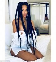 Ciara,model Ciara,Ciara racy bedroom selfie,racy nude selfie,racy nude,racy hot selfie,Russell Wilson,Ciara unbuttons herself