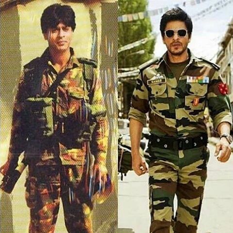 Shah Rukh Khan: He was born Fauji. Shah Rukh Khan’s uniforms are always a cut above whether it was the Air Force pilot blues in Veer Zaara or the uber-cool army guy in Yash Chopra's final directorial 'Jab Tak Hai Jaan'. Manoj Bajpayee,Sidharth Malhotra,Akshay Kumar,John Abraham,Shah Rukh Khan,Ajay Devgn and Saif Ali Khan,Sunny Deol,Hrithik Roshan,Republic day