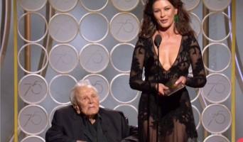 Kirk Douglas,actor Kirk Douglas,Kirk Douglas at Golden Globes,Golden Globes,Hollywood legend Kirk Douglas,Catherine Zeta-Jones