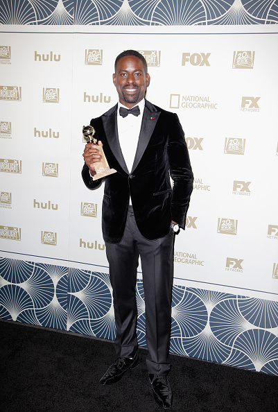 He said: "I was thinking I've never been the first brother to do anything. I was the fourth black student council at my high school, I was the second black JV captain of my basketball team. To finally be the first of something is interesting because I never consider myself a trailblazer I try to stand in my truth all the time. Sterling K. Brown,black actor,TV Drama at Golden Globes 2018,TV Drama at Golden Globes,Golden Globe,Golden Globe 2018,Golden Globe best actor