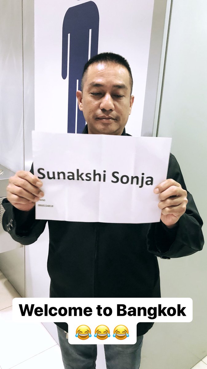 Sonakshi on Sunday took to Twitter, where she shared a photograph of a man holding a placard with her name spelt as "Sunakshi Sonja". "Swadeekha (Welcome). In Bangkok for the final schedule of 'Happy Bhag Jayegi Returns'! Looking forward to a whole month of work and play," Sonakshi captioned the image. "Happy Bhag Jayegi Returns" is the second instalment of the film "Happy Bhag Jayegi", which released in 2016. The sequel is being directed by Mudassar Aziz and also features Diana Penty, Abhay Deol, Jimmy Shergill and Ali Fazal. Sonakshi Sinha,actress Sonakshi Sinha,Sonakshi Sinha at Bangkok,Happy Bhag Jayegi Returns,Happy Bhag Jayegi Returns shooting,Happy Bhag Jayegi Returns final schedule