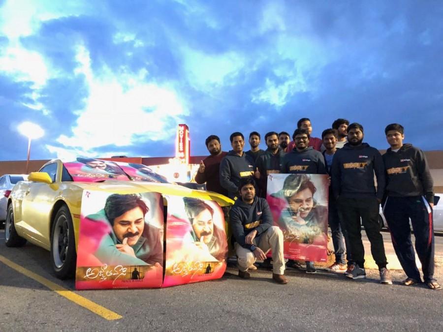 Agnyaathavaasi mania: Pawan Kalyan fans euphoric over movie release. Agnyaathavaasi,Agnyaathavaasi review,Agnyaathavaasi movie review,Pawan Kalyan,Pawan Kalyan fans,Agnyaathavaasi release,Agnyaathavaasi celebrations