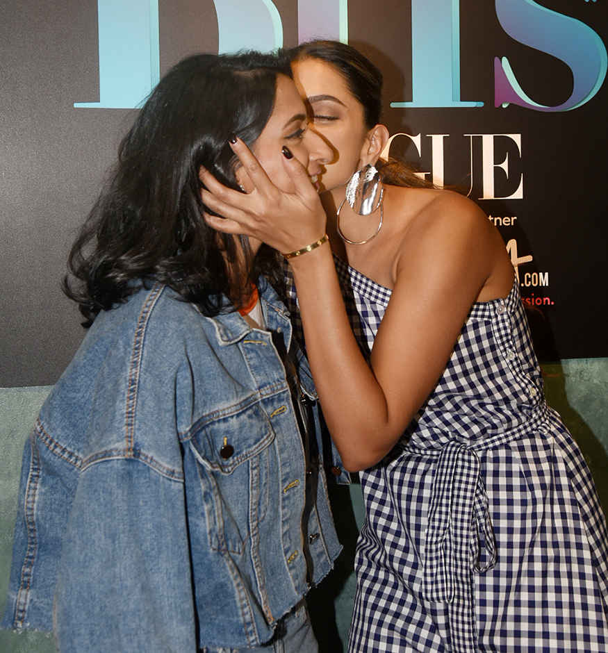 Actress Deepika Padukone with her sister Anisha Padukone on the sets of Vogue BFFs Season 2, in Mumbai. Deepika Padukone,Deepika Padukone and Anisha Padukone,Anisha Padukone,Deepika Padukone sister,Neha Dhupia