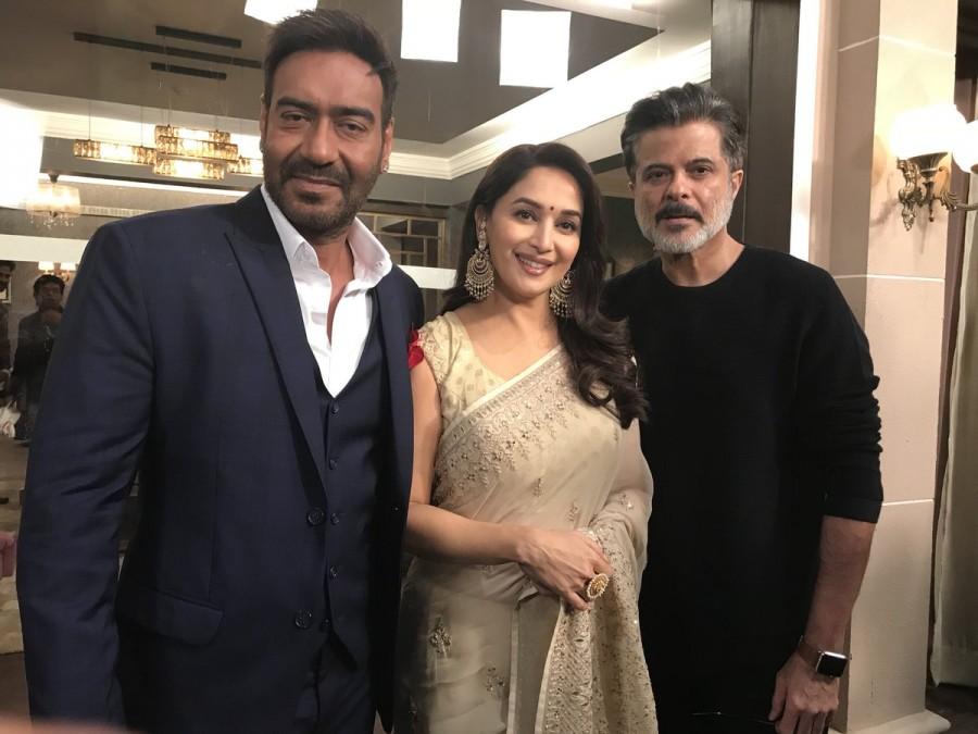 Presented by Fox Star Studios, "Total Dhamaal" is jointly-produced by Ajay Devgn Ffilms, Ashok Thakeria, Markand Adhikari, Anand Pandit and Fox Star Studios. It also features Riteish Deshmukh. Aamir Khan,Ajay Devgn,Madhuri Dixit and Anil Kapoor,Total Dhamaal,Total Dhamaal movie launch,Total Dhamaal movie launch pics,Total Dhamaal movie launch images,Total Dhamaal movie launch stills,Total Dhamaal movie launch pictures,Total Dhamaal movie launch