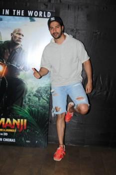 Varun Dhavan poses for a photo at the special screening of Jumanji at Lightbox.