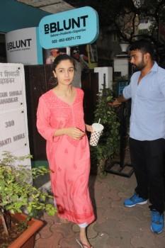 Alia Bhatt spotted at Bblunt Salon Khar in Mumbai.