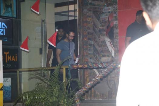 Bollywood actor Aamir Khan spotted at bandra in Mumbai.