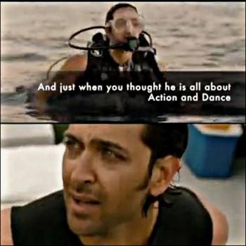 Just when you thought he is all about Action and Dance, Hrithik Roshan treated the audience with his character in Zindagi Na Milegi Doobara. Zindagi Na Milegi Doobara, a film based on a bachelorette trip of three friends showcasing a new age bromance between Hrithik Roshan, Farhan Akhtar and Abhay Deol.