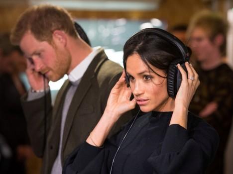 Prince Harry and his fiancee Meghan Markle visit radio station Reprezent FM, in Brixton, London.