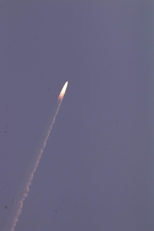 The 44.4-metre tall Polar Satellite Launch Vehicle (PSLV-C40) roared into a clear sky after a perfect lift-off at 9.29 a.m. following a 28-hour countdown. The 320-tonne rocket would eject the satellites one-by-one and deploy them into the earth's lower orbit 17 minutes and 18 seconds after the lift-off. The spaceport is about 80 km northeast of Chennai off the Bay of Bengal coast. ISRO 100th Satellite,ISRO,PSLV-C40,Cartosat-2,polar rocket