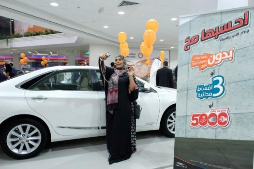 A Saudi woman is seen at the first automotive showroom solely dedicated for women, in Jeddah, Saudi Arabia .