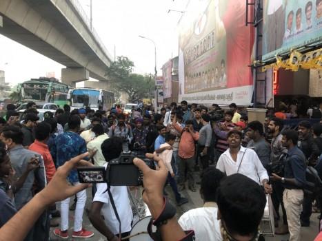 Excitement over the release of a new Tamil movie, 