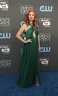 Jessica Chastain poses for photographers at Critics choice red carpet.
