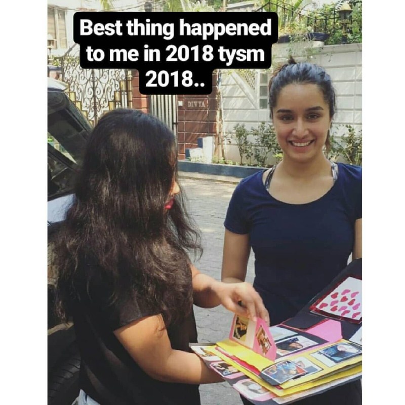 The fan was extremely happy after meeting Shraddha as she shares, "Best thing happened to me in 2018, Thank you so much, 2018". Shraddha Kapoor,actress Shraddha Kapoor,Shraddha Kapoor fans