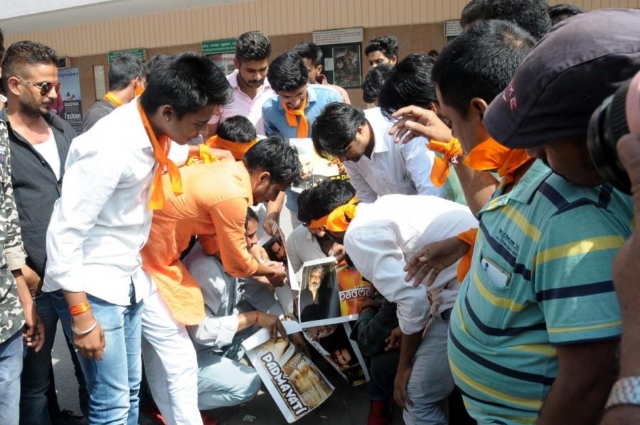Activists of the Shree Rajput Karni Sena on Friday gathered outside the Central Board of Film Certification (CBFC) office here on Friday to protest against the coming release of Sanjay Leela Bhansali's "Padmaavat". A few were taken away by the police. Karni Sena,Karni Sena protests against Padmaavat release,Karni Sena protests,Padmaavat,Padmaavat release,CBFC office