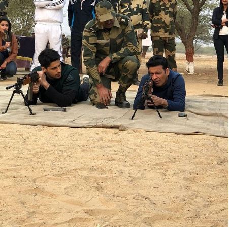 Director Neeraj Pandey too joined the team to indulge in fun moments which was visible through Sidharth's Instagram picture. The cast later enjoyed a fun game of badminton. The cast then indulged in recreational activities with Jawans, where the team enjoyed the Rajasthani culture and danced with the locals and jawans. The team of 'Aiyaary' celebrated the birthday of Sidharth Malhotra by cutting a cake. The cast and crew also celebrated the festival of Lohri with the jawans. Neeraj Pandey,Manoj Bajpayee,Sidharth Malhotra,Rakul Preet Singh,Pooja Chopra,BSF camp,Lohri,Lohri celebration,Aiyaary,Aiyaary promotion,Aiyaary movie promotion