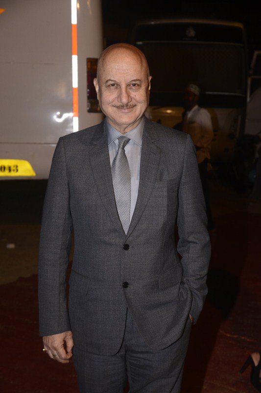 Anupam Kher attends the 'Umang Mumbai Police Show 2018' at Bandra Kurla Complex in Mumbai. Anupam Kher,Elli AvrRam,Govind,Hema Malini,Neetu Chandra