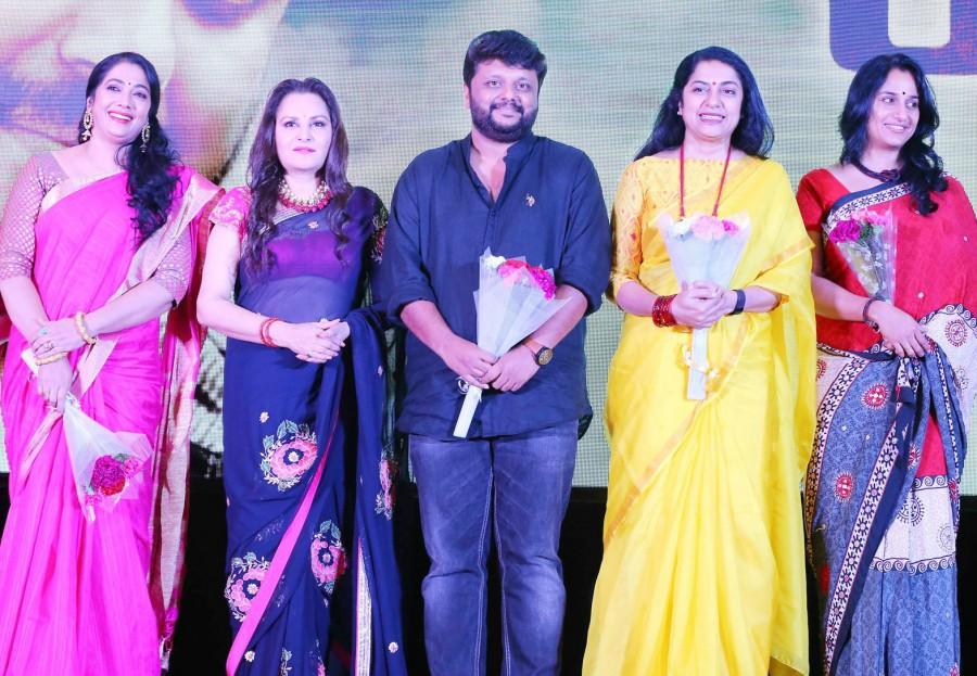 Rekha, Jayaprada, Suhasini and Anu Hasan at Keni audio launch. Jayaprada,Rekha,Anuhasan,Revathy,MA Nishad,Raja Mohamed,Pazhani Bharathi,M Jayachandran,R Parthiban,Parvathy Nambiar,Sajeev PK,Anne Sajeev,Suhasini,Keni audio launch,Keni audio launch pics,Keni audio launch images,Keni audio launch stills