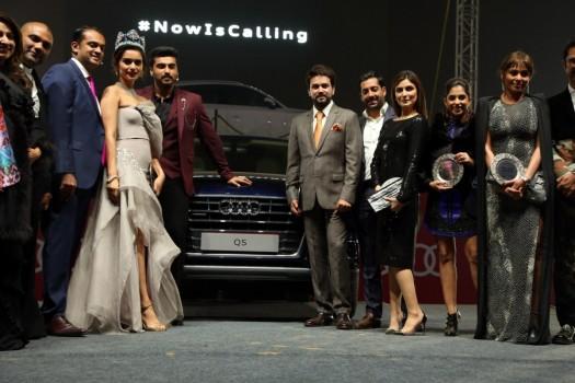 Arjun Kapoor, Manushi Chhillar and Anurag Thakur, Secretary Board of Control for Cricket during the launch of 