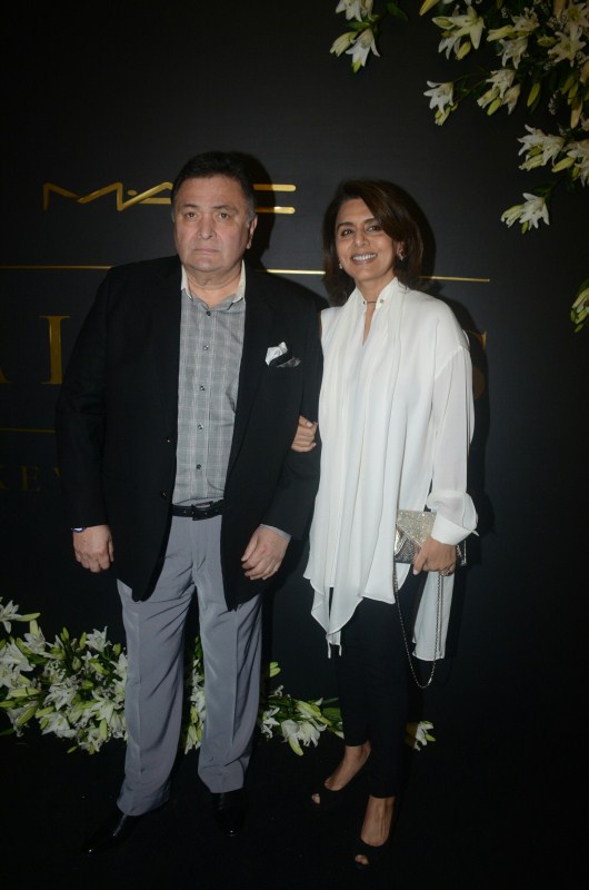 Kapoor and Neetu Singh pose together as they arrive at Mickey Contractor's MAC party in Mumbai. Karan Johar,Jaya Bhaduri Bachchan,Madhuri Dixit,Dia Mirza,Mickey Contractor's MAC Party,Mickey Contractor's MAC Party pics,Mickey Contractor's MAC Party images,Mickey Contractor's MAC Party stills,Mickey Contractor's MAC Party pic