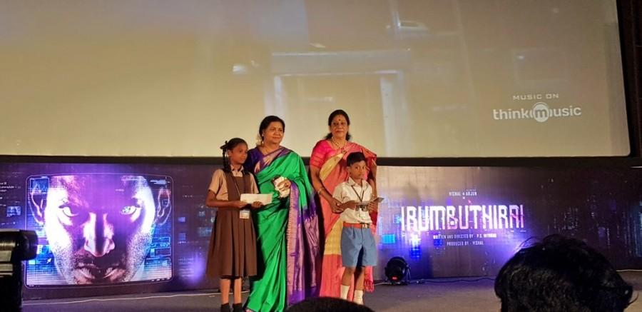 Vishal's mother Devi and Kutti Padmini at Irumbu Thirai audio launch. Vishal,Yuvan Shankar Raja,Irumbu Thirai,Irumbu Thirai audio launch,Irumbu Thirai audio,Irumbu Thirai music,Irumbu Thirai audio launch pics,Irumbu Thirai audio launch images,Irumbu Thirai audio launch stills,Irumbu Thirai audio launch pictures