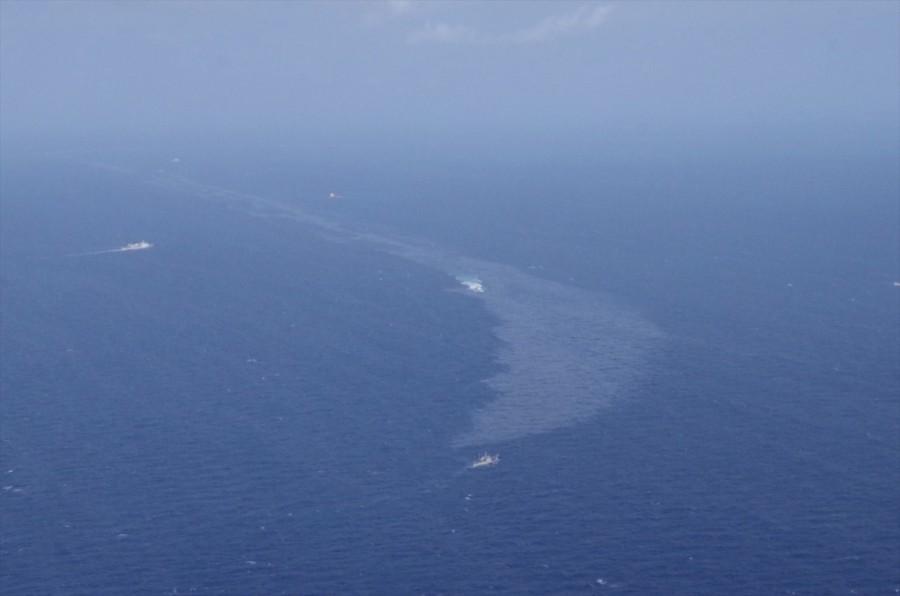 The oil spill from a stricken Iranian tanker Sanchi that sank on Sunday is seen in the East China Sea, in this photo provided by Japan’s 10th Regional Coast Guard. Oil spill,Oil spill in China,Oil spill in China sea,East China Sea