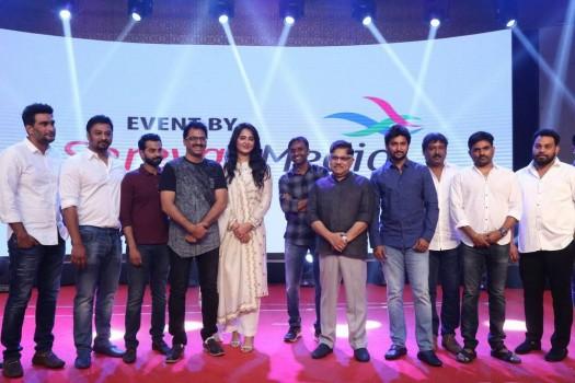 Telugu movie Bhaagamathie pre-release event held at Hyderabad. Celebs like Anushka Shetty, Nani, G. Ashok, Maruthi, Merlapaka Gandhi and others graced the event.