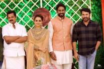 Mammootty at Bhavana and Naveen marriage reception.