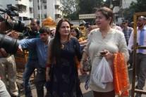 Jaya Prada visits Siddhivinayak temple in Mumbai on Jan 23, 2018.