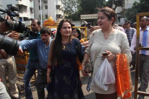 Jaya Prada visits Siddhivinayak temple in Mumbai on Jan 23, 2018.