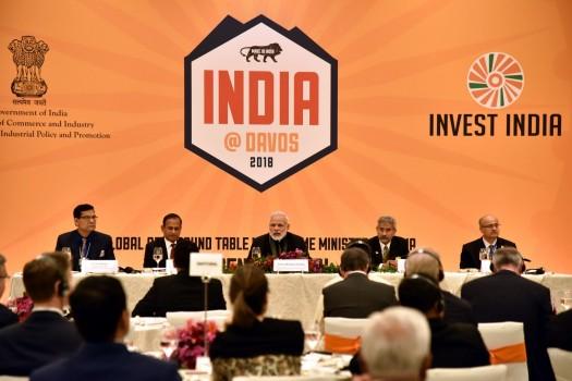 Prime Minister Narendra Modi on Monday held a roundtable meeting with the CEOs of top global companies before his keynote address at the plenary session of the World Economic Forum (WEF) here on Tuesday morning. India also got a thumbs up from the International Monetary Fund (IMF) on Monday, which reaffirmed that India's economy is projected to grow by 7.4 per cent in the next fiscal year. 